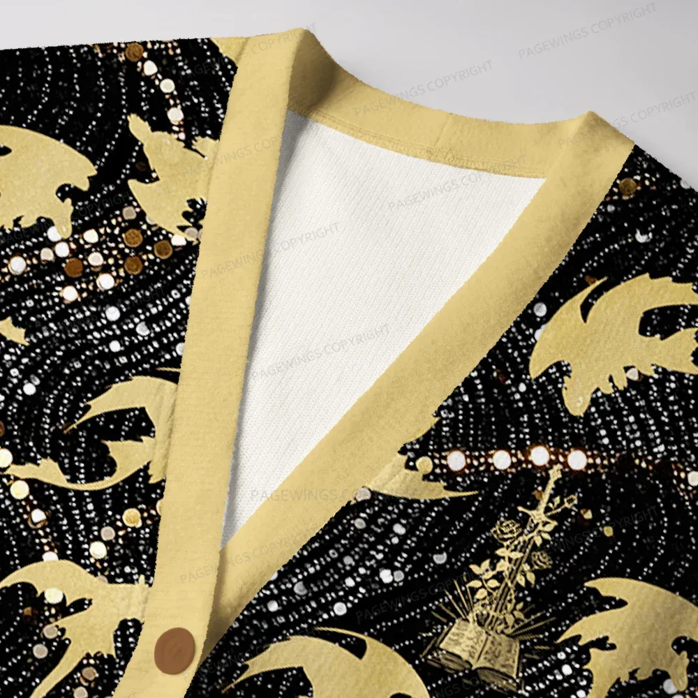 Pagewings Fantasy Book Lover Unisex Ugly Cardigan Sweaters