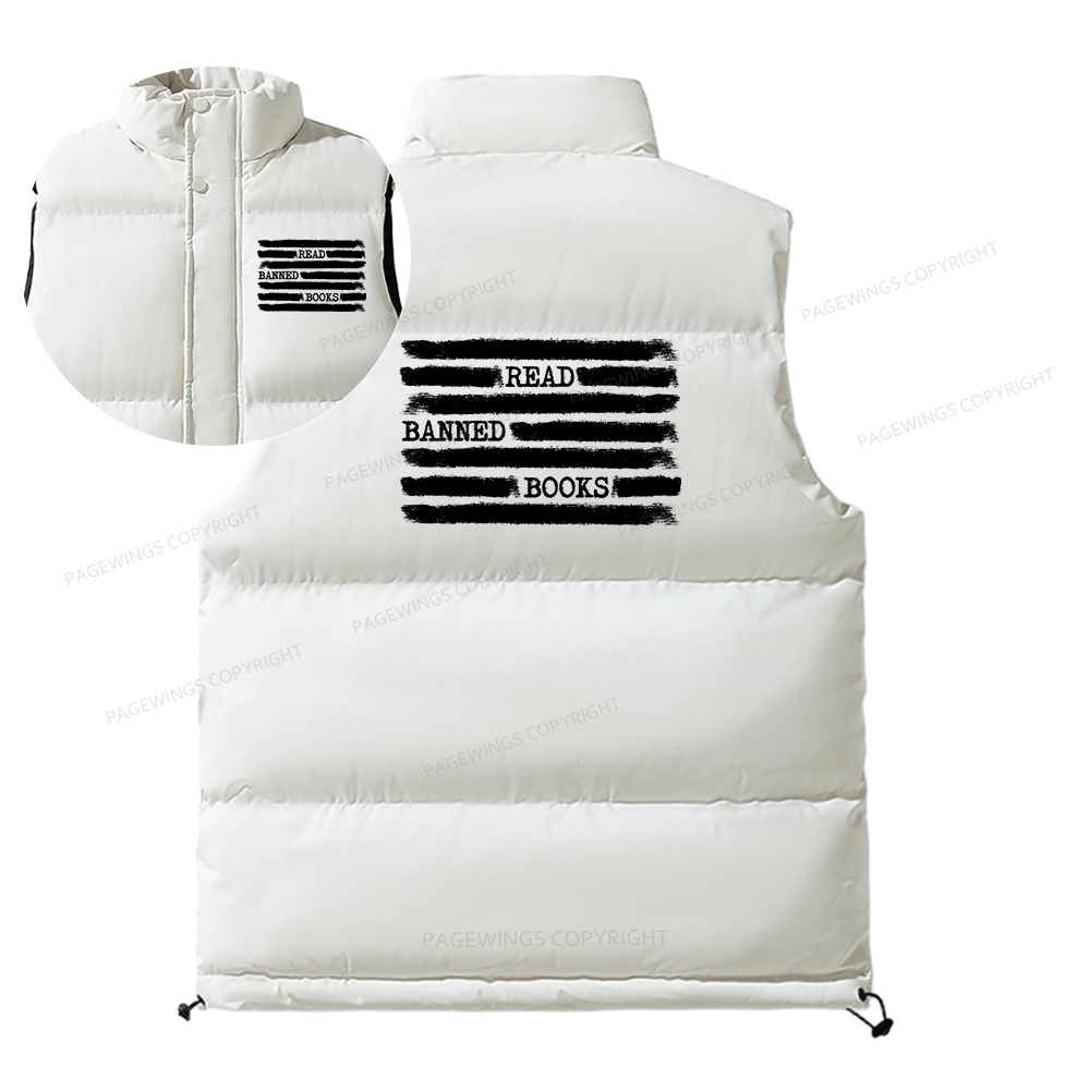 Pagewings Read Banned Books Bookworm Unisex Sleeveless Jacket
