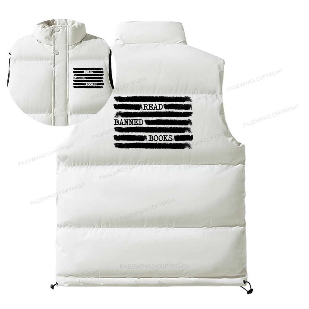 Pagewings Read Banned Books Bookworm Unisex Sleeveless Jacket