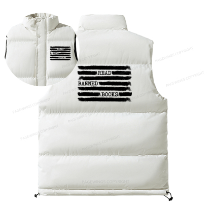 Pagewings Read Banned Books Bookworm Unisex Sleeveless Jacket