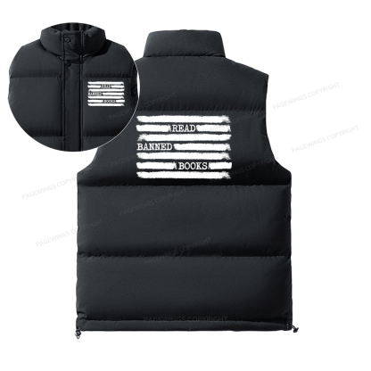 Pagewings Read Banned Books Bookworm Unisex Sleeveless Jacket