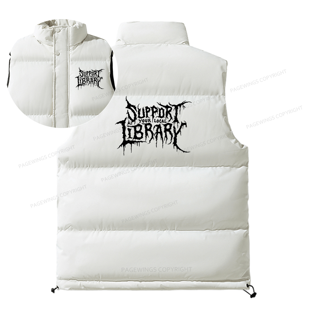 Pagewings Support Your Local Library Unisex Sleeveless Jacket