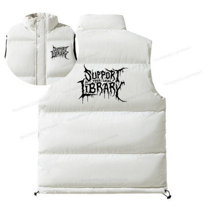 Pagewings Support Your Local Library Unisex Sleeveless Jacket