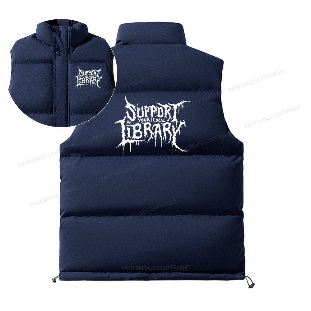 Pagewings Support Your Local Library Unisex Sleeveless Jacket