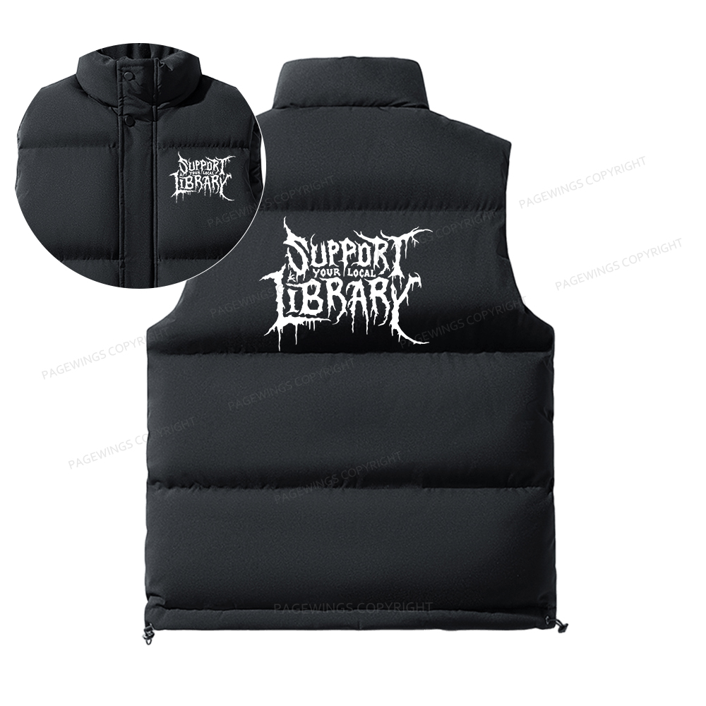 Pagewings Support Your Local Library Unisex Sleeveless Jacket
