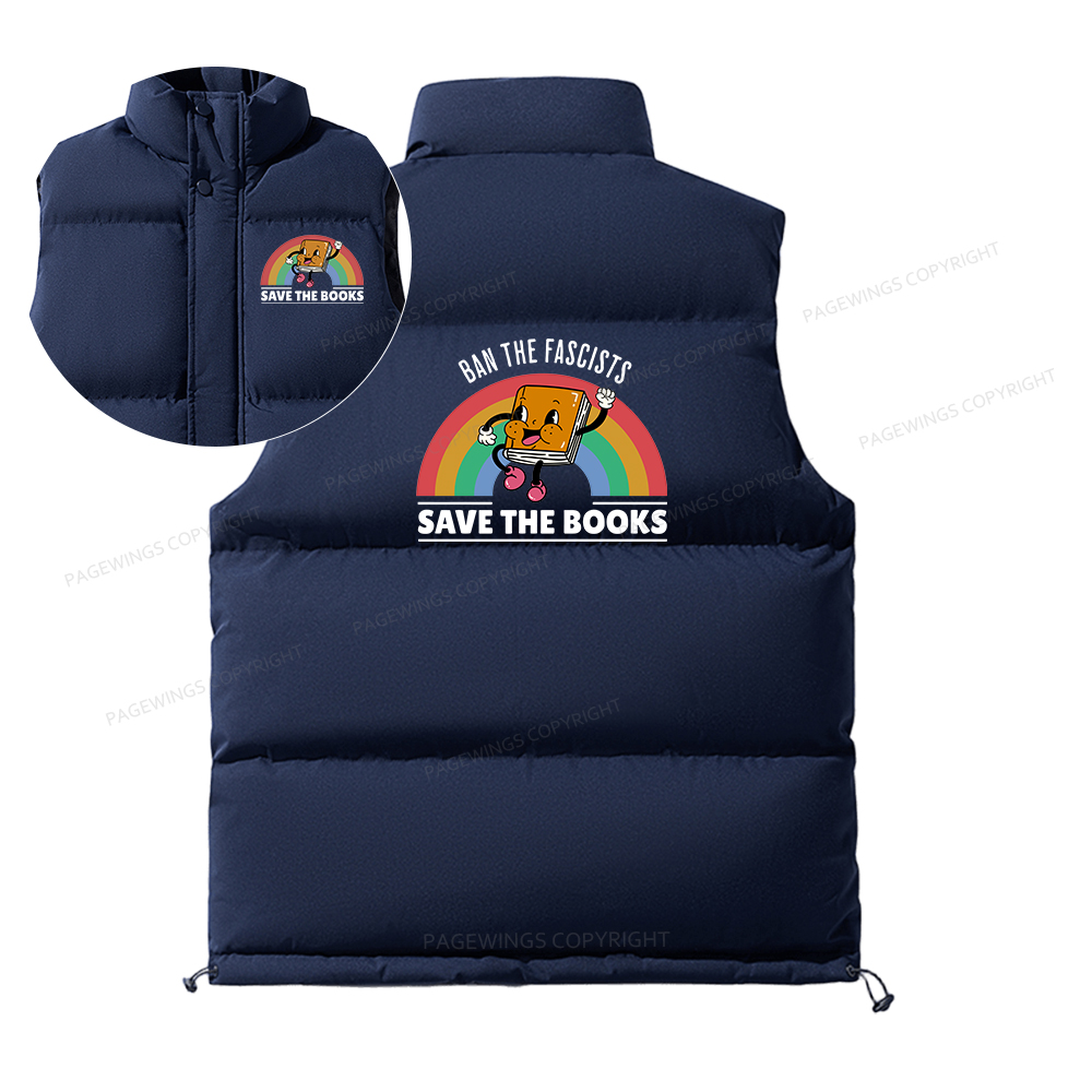 Pagewings Ban The Fascists Save The Books Unisex Sleeveless Jacket