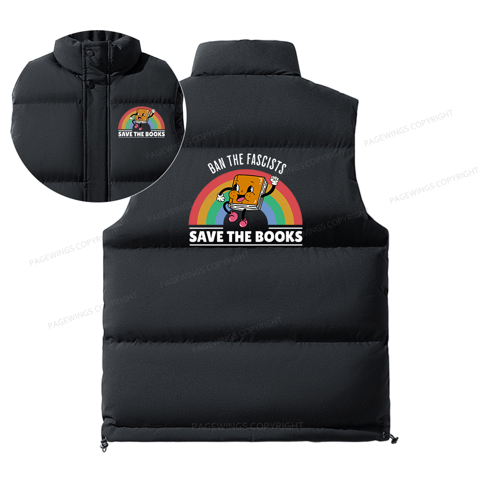Pagewings Ban The Fascists Save The Books Unisex Sleeveless Jacket