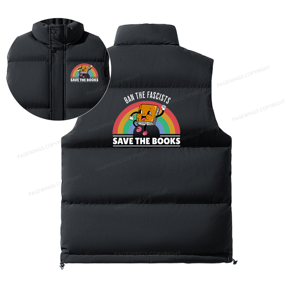 Pagewings Ban The Fascists Save The Books Unisex Sleeveless Jacket
