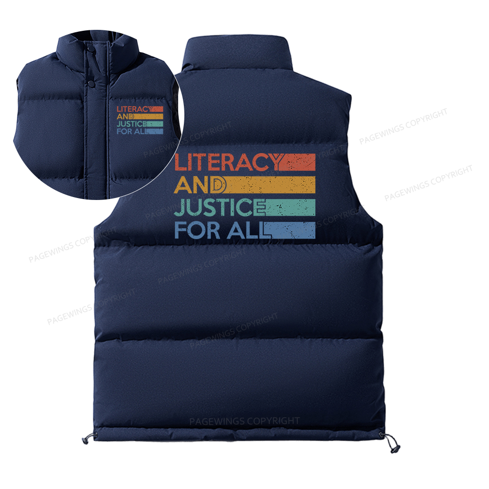 Pagewings Literacy and Justice For All Unisex Sleeveless Jacket