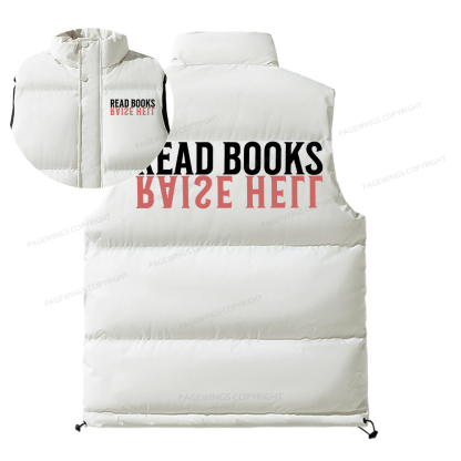 Pagewings Raise Hell Read Books Unisex Sleeveless Jacket