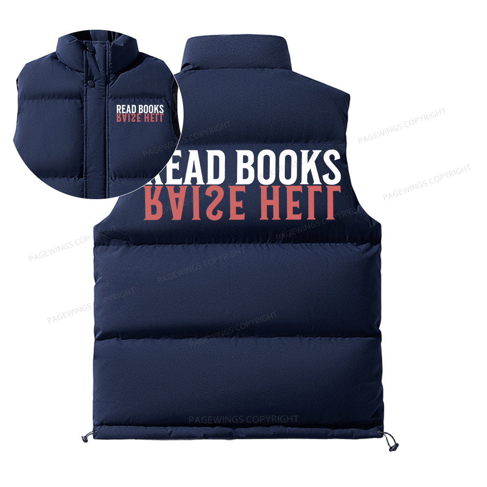 Pagewings Raise Hell Read Books Unisex Sleeveless Jacket
