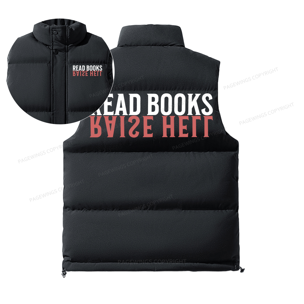 Pagewings Raise Hell Read Books Unisex Sleeveless Jacket