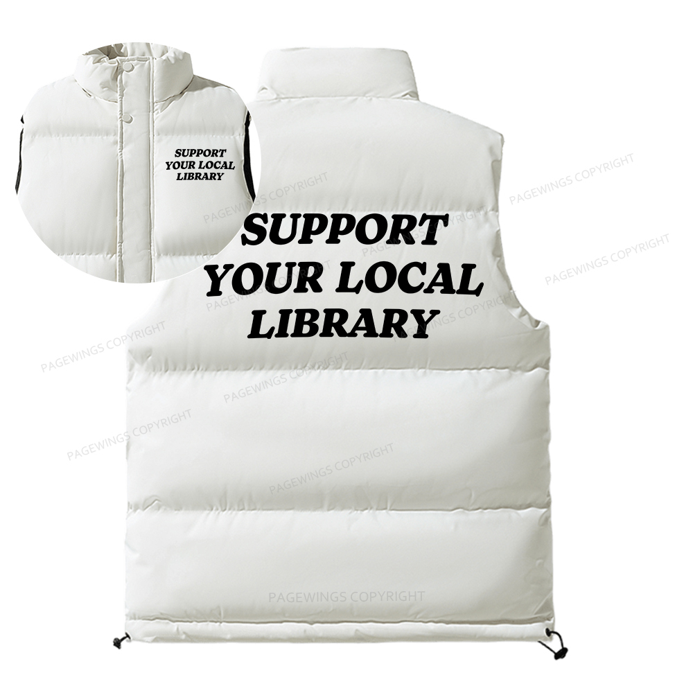 Pagewings Support Your Local Library Unisex Sleeveless Jacket
