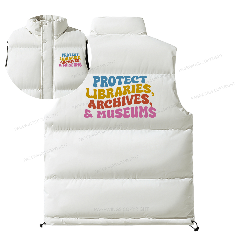 Pagewings Protect Libraries Archives And Museums Unisex Sleeveless Jacket
