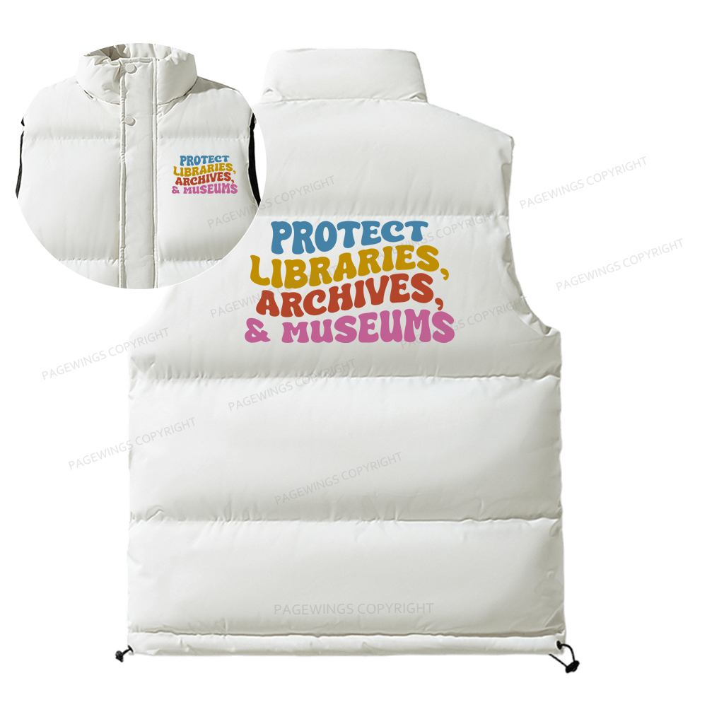 Pagewings Protect Libraries Archives And Museums Unisex Sleeveless Jacket