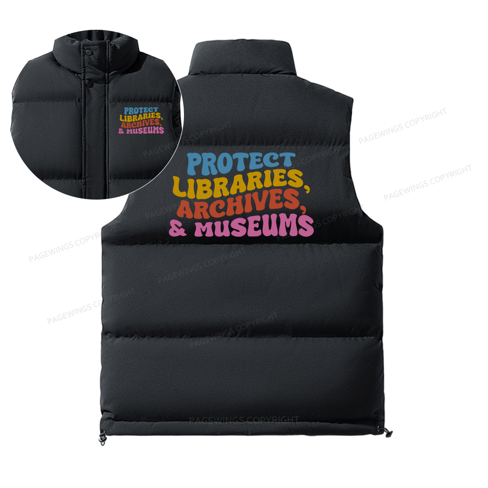 Pagewings Protect Libraries Archives And Museums Unisex Sleeveless Jacket