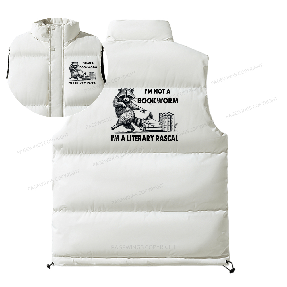 Pagewings I'm Not A Bookworm I'm A Literary Rascal Unisex Sleeveless Jacket