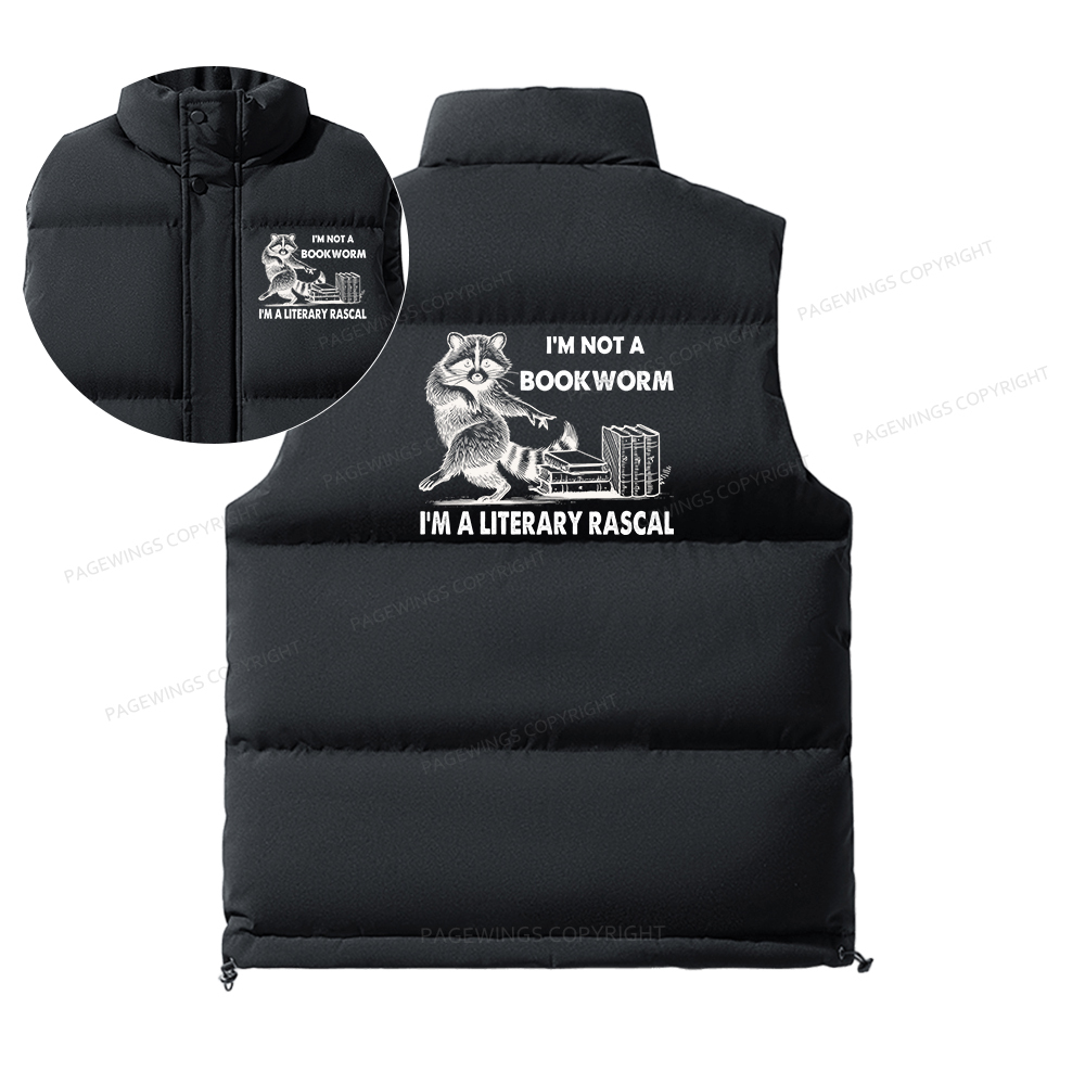 Pagewings I'm Not A Bookworm I'm A Literary Rascal Unisex Sleeveless Jacket