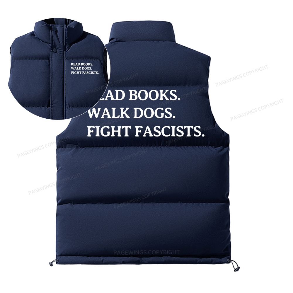 Pagewings Read Books Walk Dogs And Fight Unisex Sleeveless Jacket