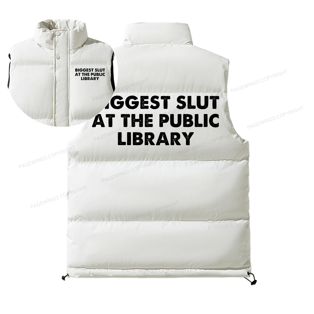 Pagewings Biggest Slut At The Public Library Unisex Sleeveless Jacket