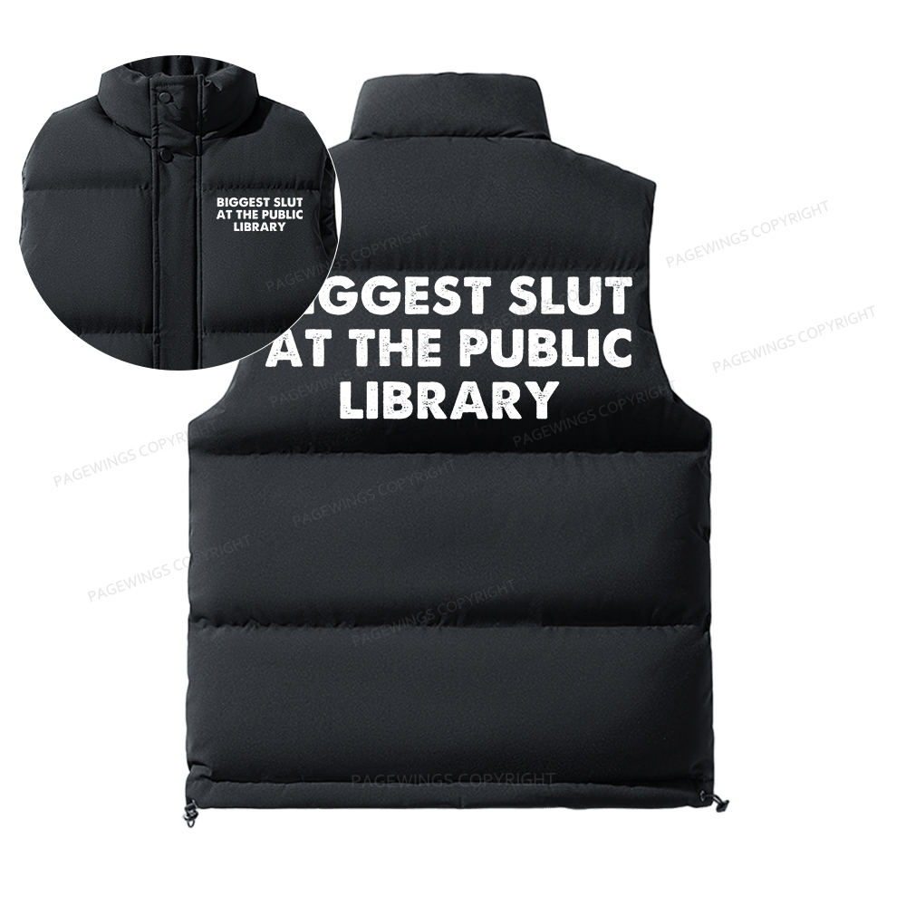 Pagewings Biggest Slut At The Public Library Unisex Sleeveless Jacket