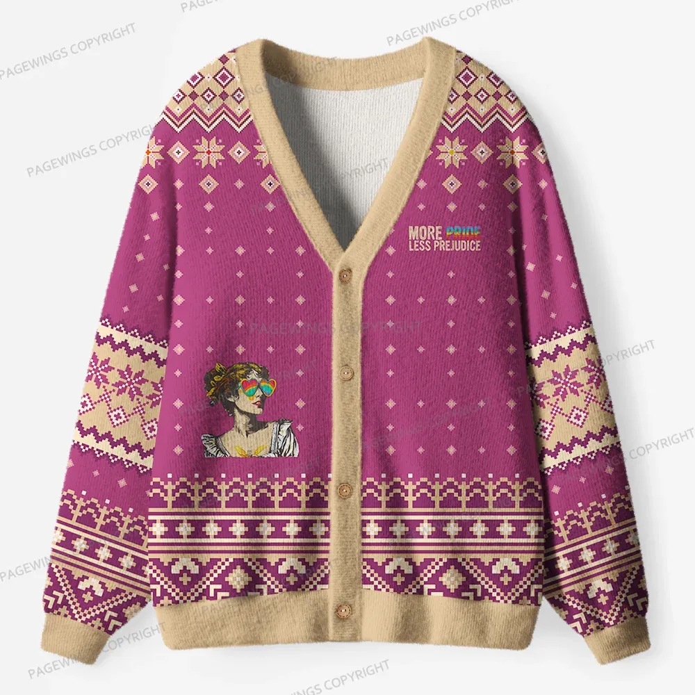 Pagewings More Pride Less Prejudice Unisex Ugly Cardigan Sweaters