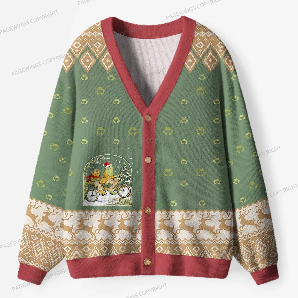 Pagewings Frog and Toad Unisex Ugly Cardigan Sweaters