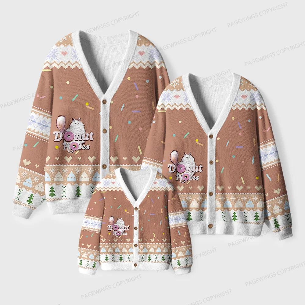 Pagewings Donut Holes Unisex Ugly Cardigan Sweaters