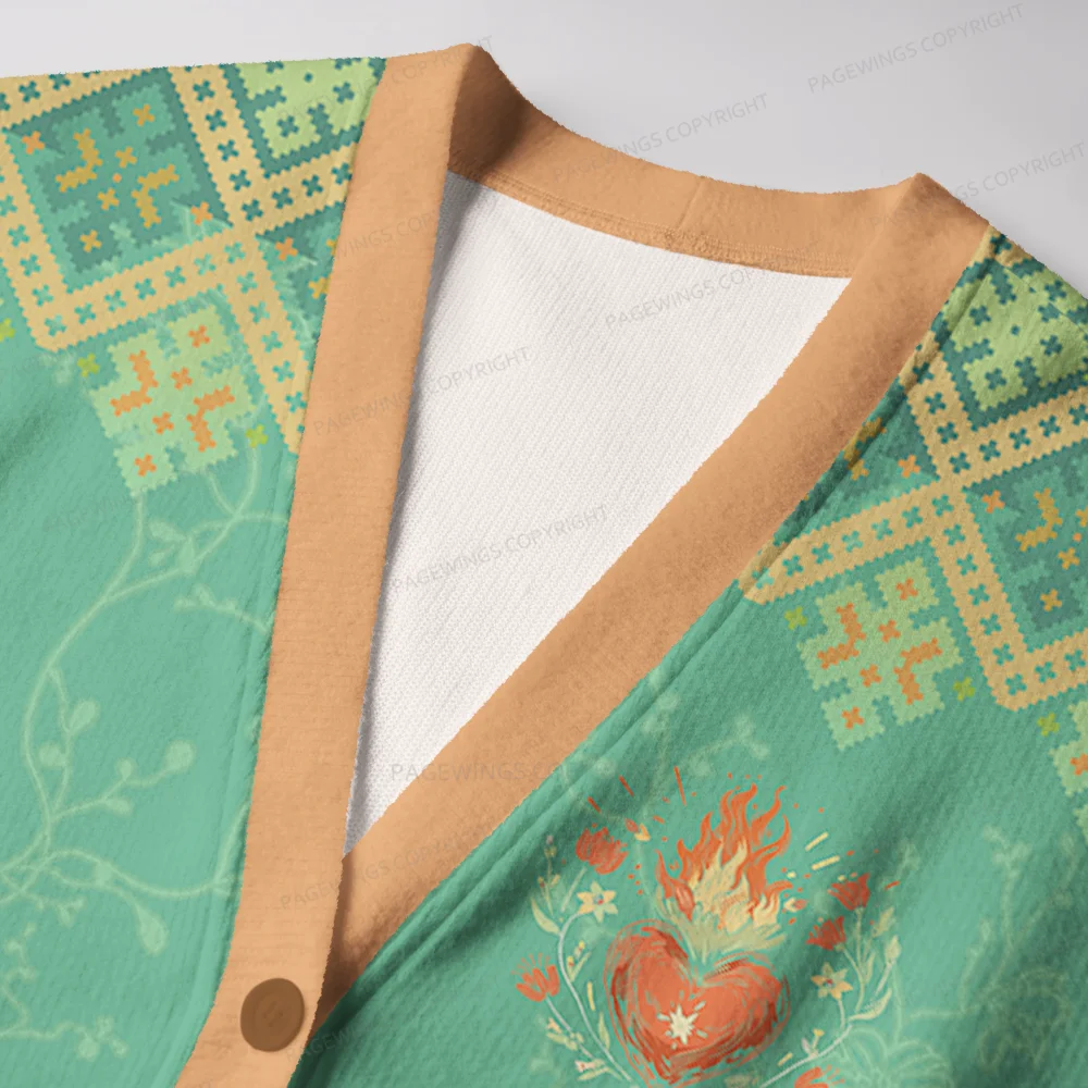 Pagewings Fireheart Unisex Ugly Cardigan Sweaters