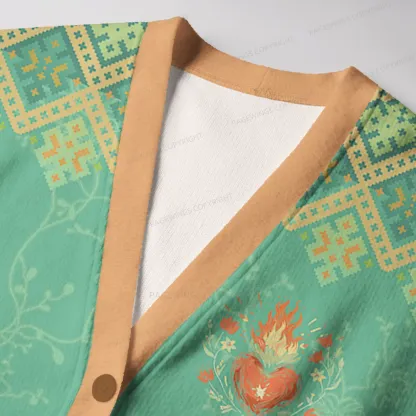 Pagewings Fireheart Unisex Ugly Cardigan Sweaters