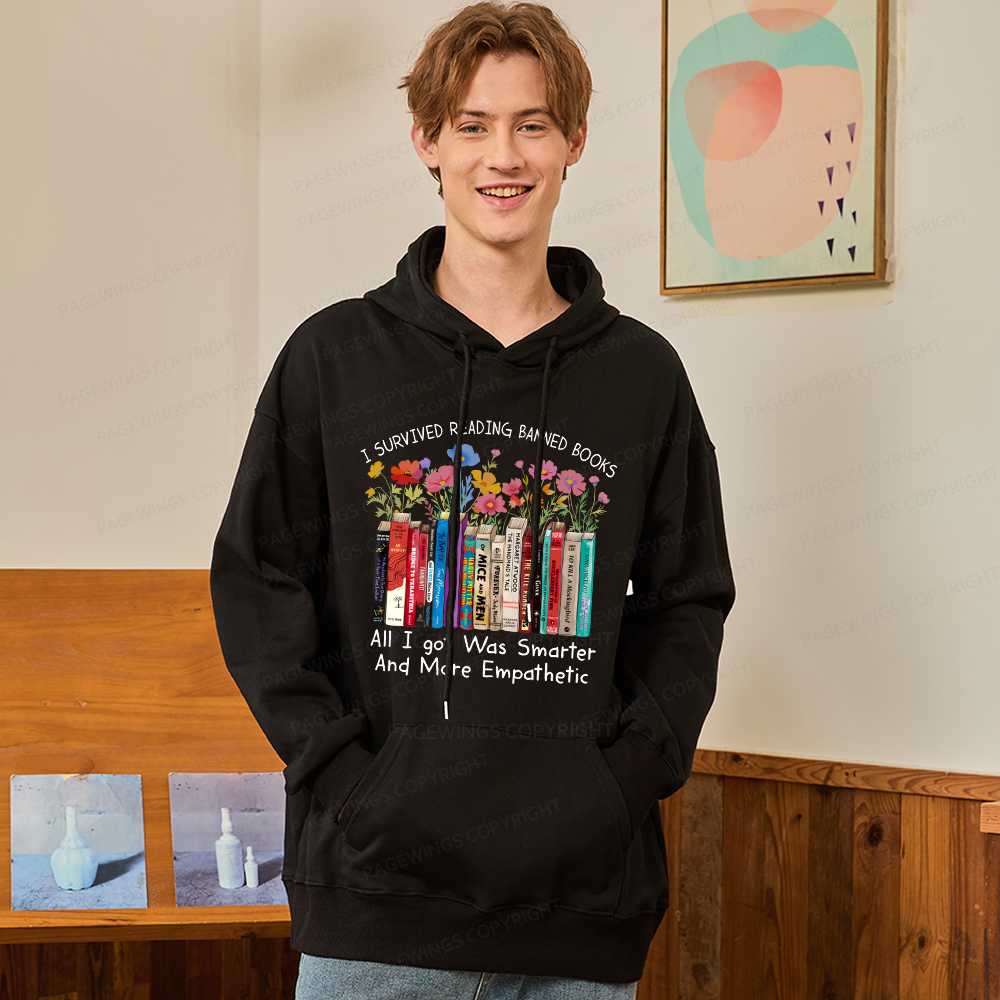Pagewings Survived Banned Books Got Smarter Unisex Classic Hoodie