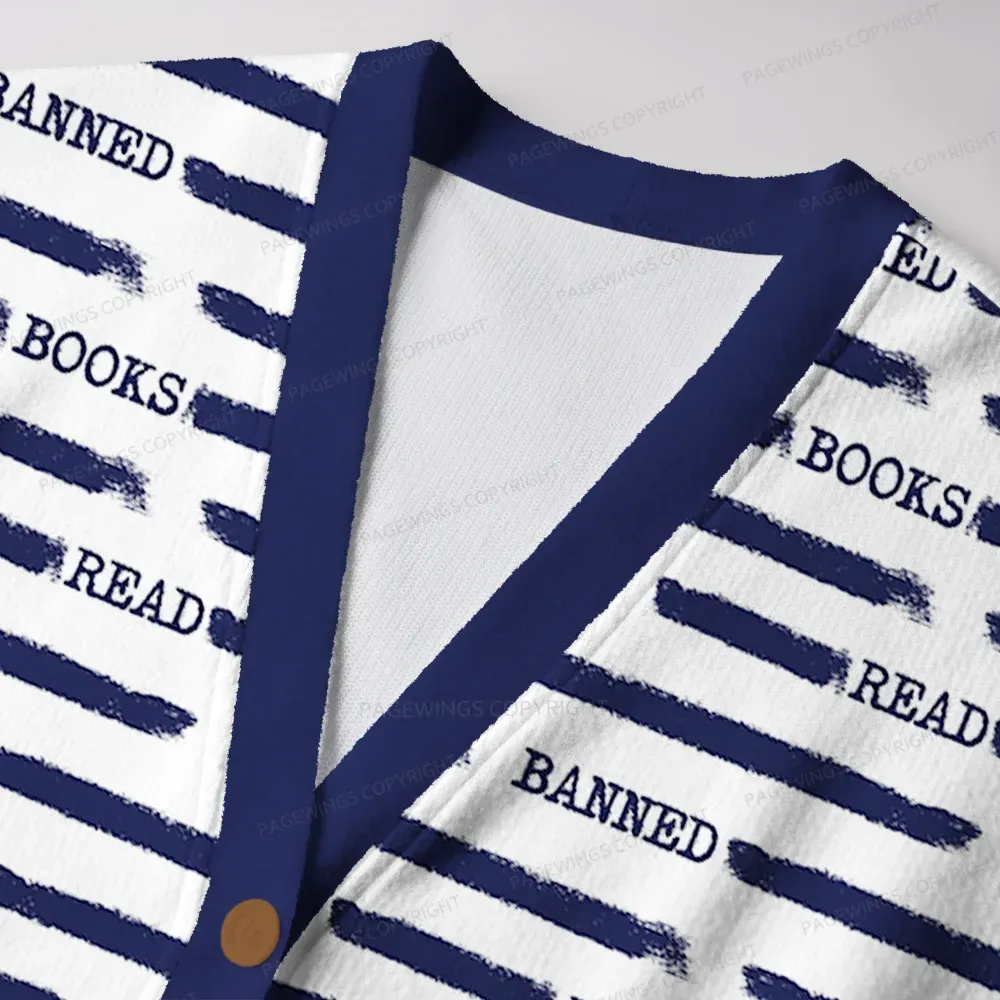 Pagewings Read Banned Books  Unisex Ugly Cardigan Sweaters
