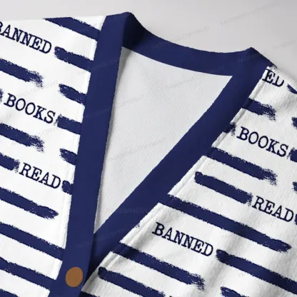 Pagewings Read Banned Books  Unisex Ugly Cardigan Sweaters