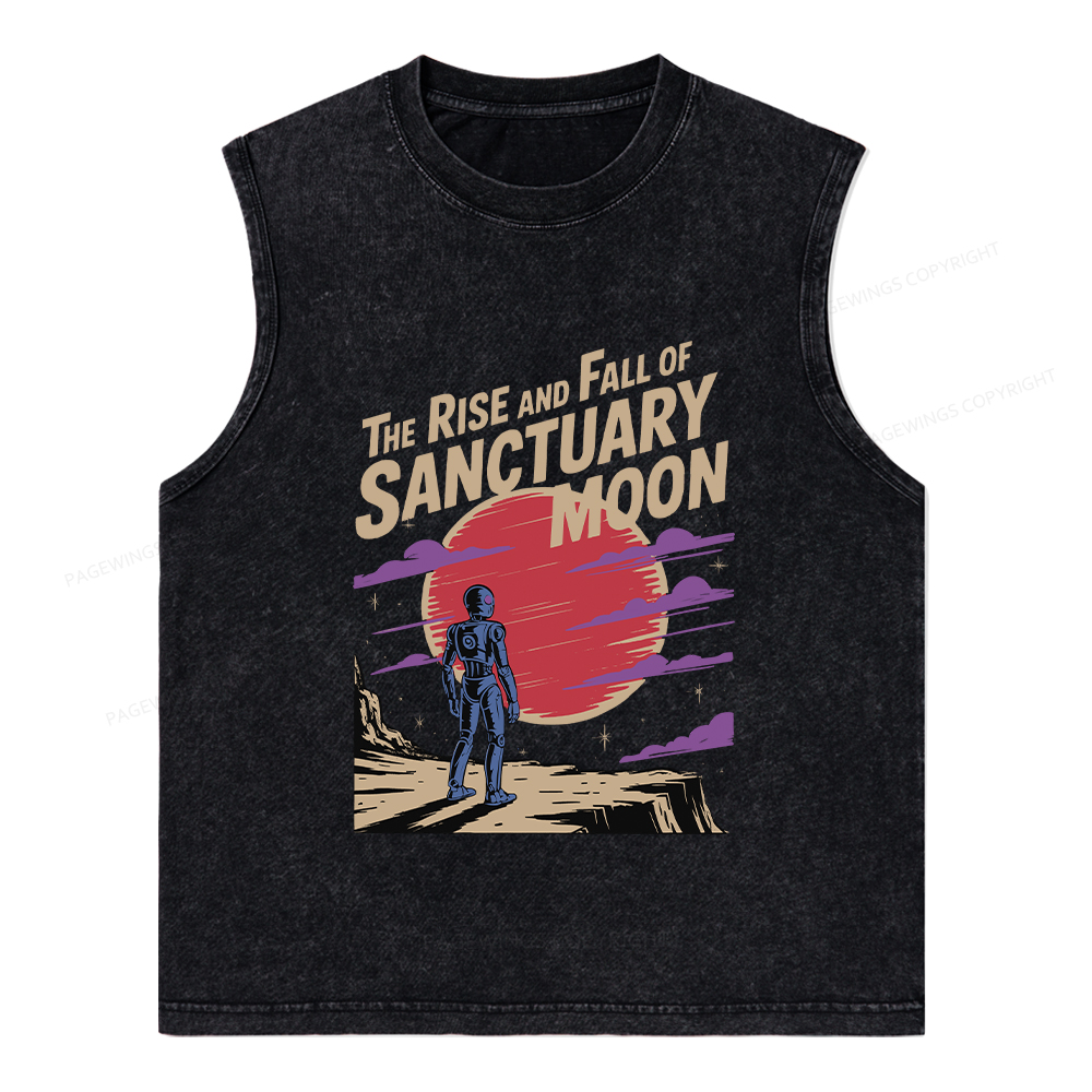 Pagewings The Rise And Fall Of Sanctuary Moon Unisex Washed Tank Top