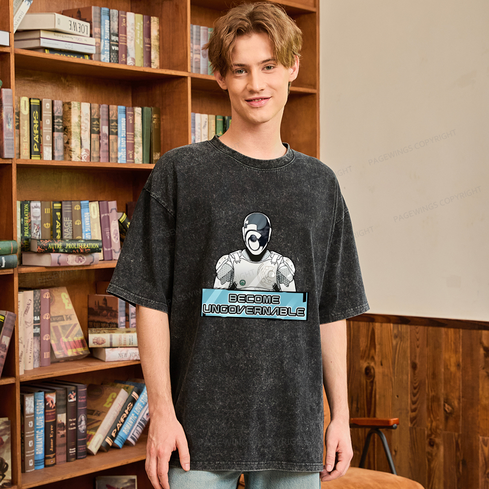 Pagewings Become Ungovernable Unisex Washed T-shirt