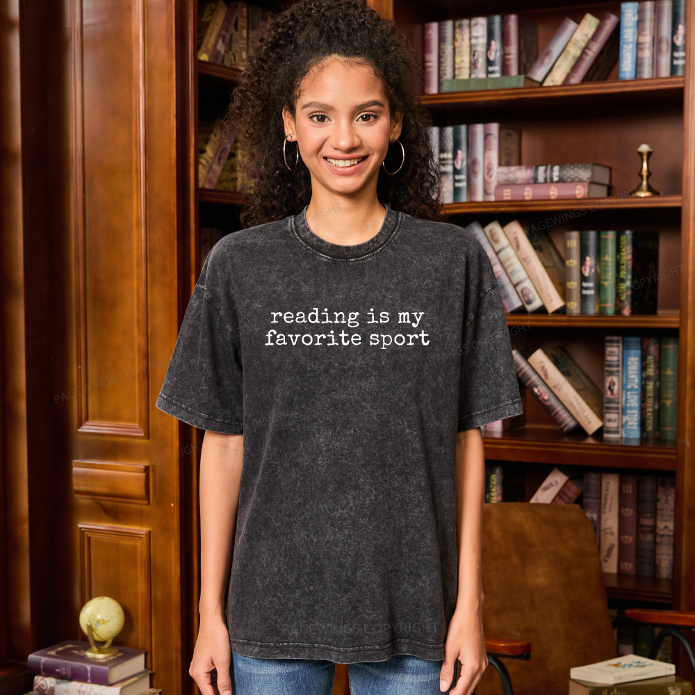 Pagewings Reading Is My Favorite Sport Unisex Washed T-shirt