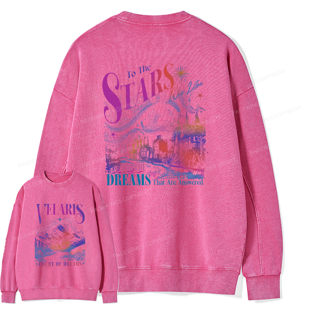 Pagewings Velaris City Of Starlight  Unisex Washed Sweatshirt