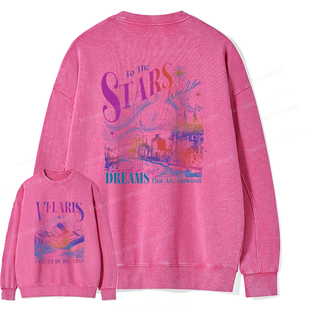 Pagewings Velaris City Of Starlight  Unisex Washed Sweatshirt
