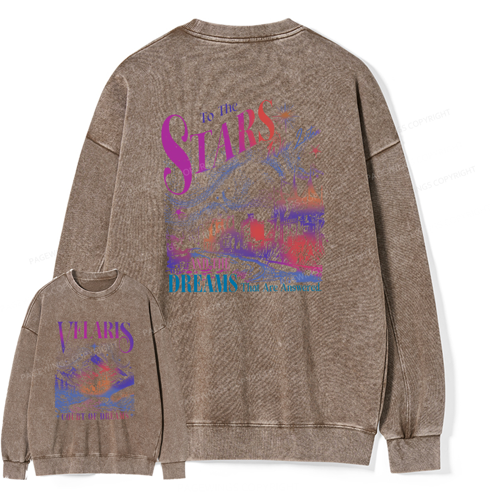 Pagewings Velaris City Of Starlight  Unisex Washed Sweatshirt