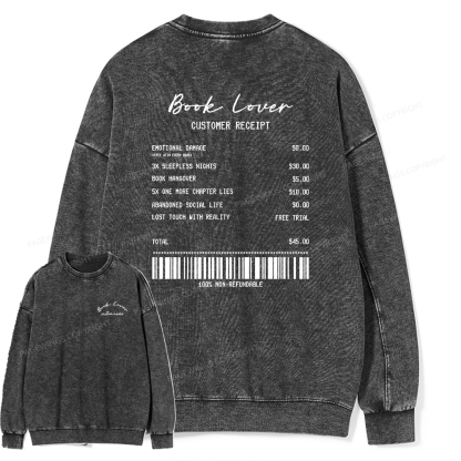 Pagewings Personalized Name Book Lover Unisex Washed Sweatshirt