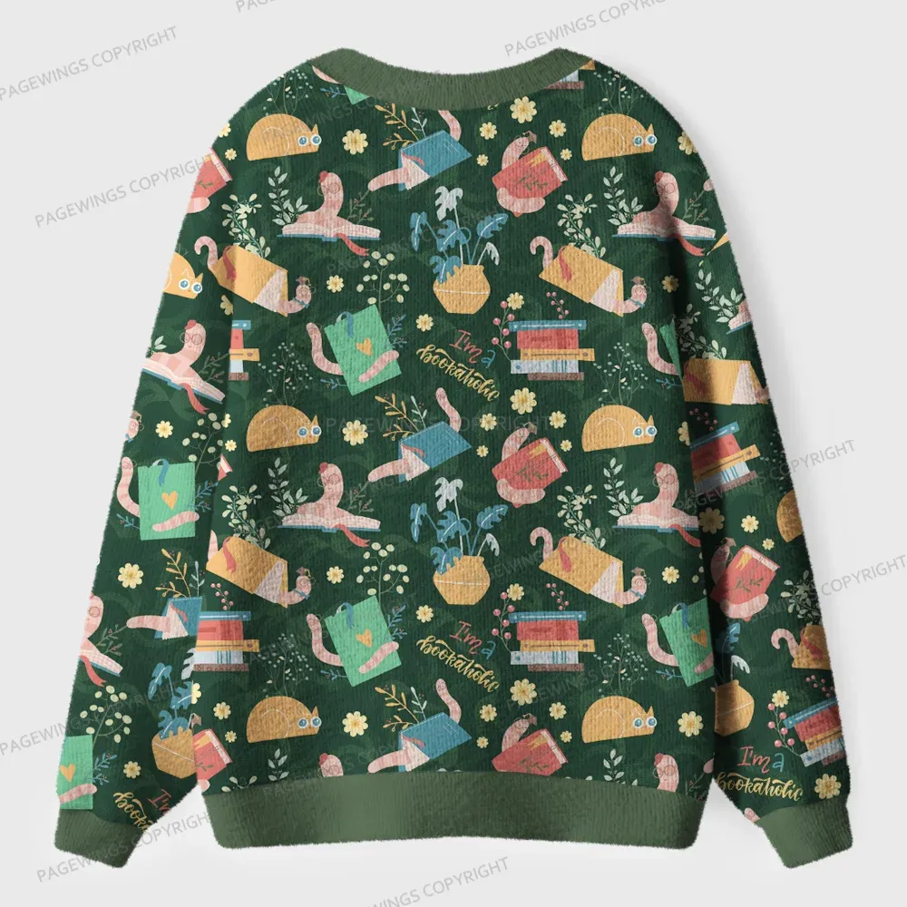 Pagewings I'm A Bookaholic  Unisex Ugly Cardigan Sweaters