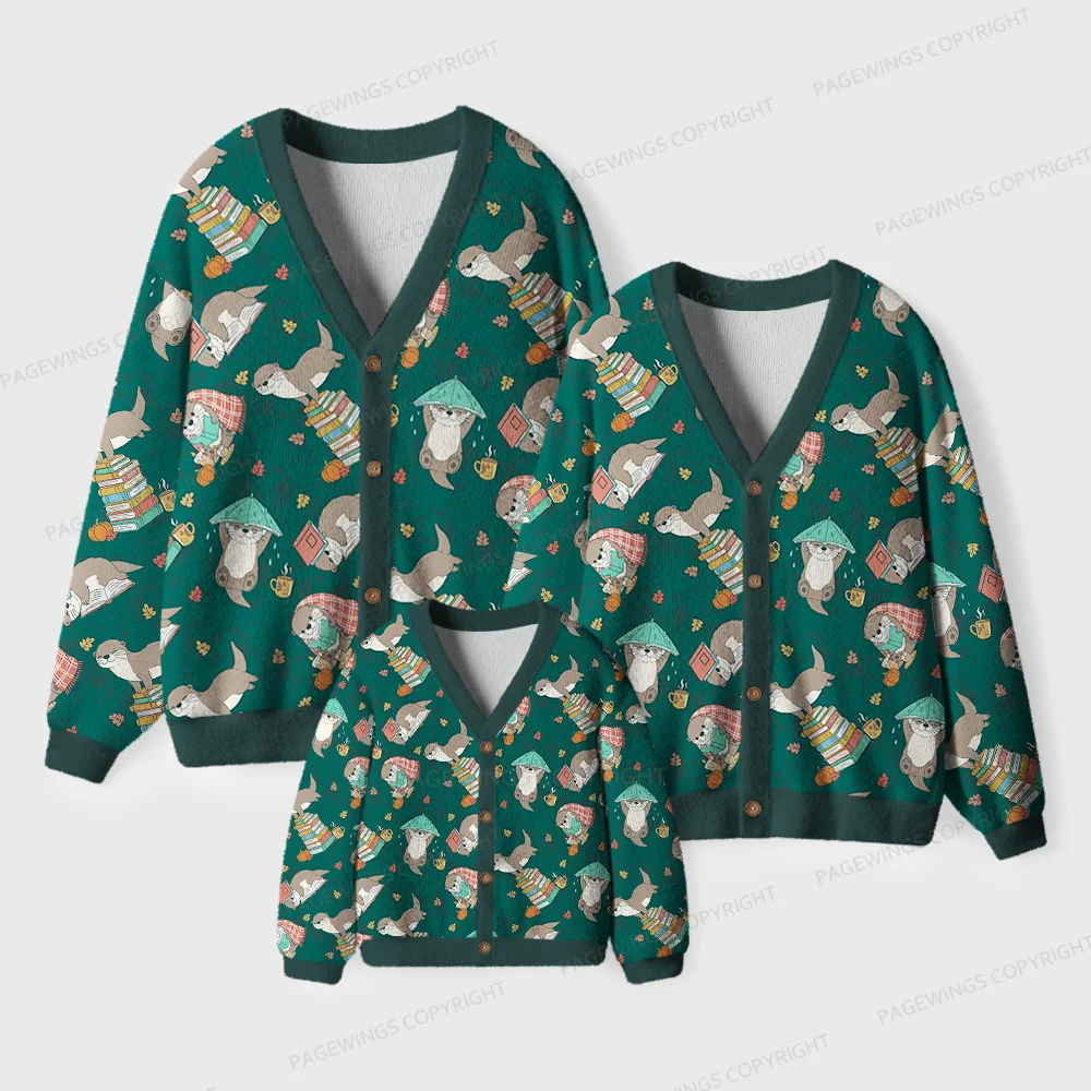 Pagewings Book Lover Unisex Ugly Cardigan Sweaters