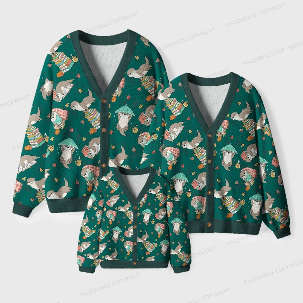 Pagewings Book Lover Unisex Ugly Cardigan Sweaters