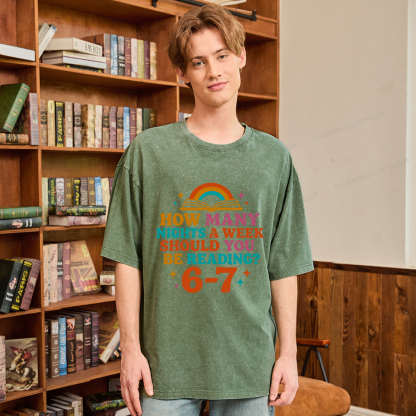 Pagewings How Many Nights a Week Should You Be Reading Unisex Washed T-shirt