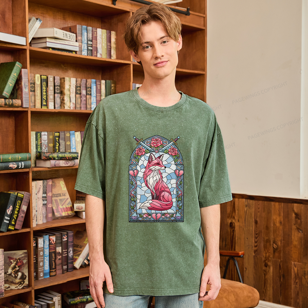 Pagewings Evangeline Fox Unisex Washed T-shirt