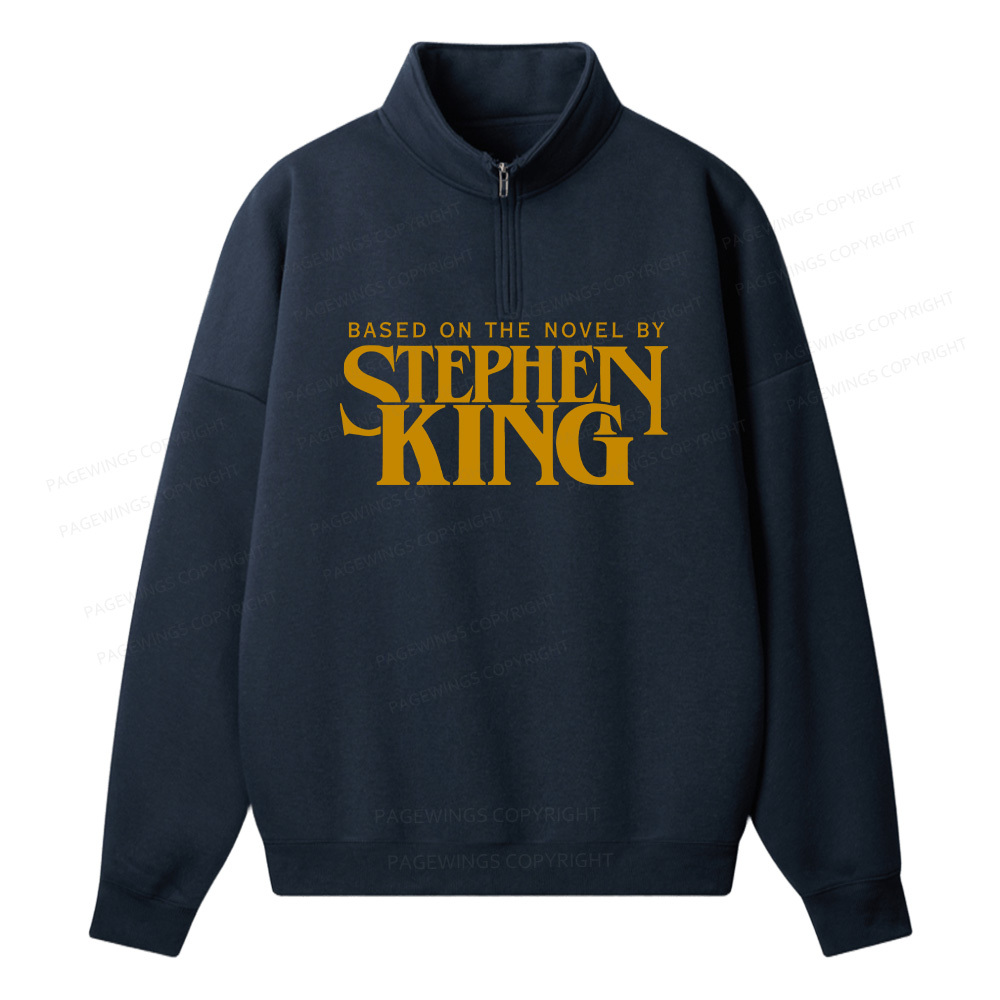 Pagewings Based On A Novel By Stephen King Unisex Half Zip Fleece Sweatshirt 