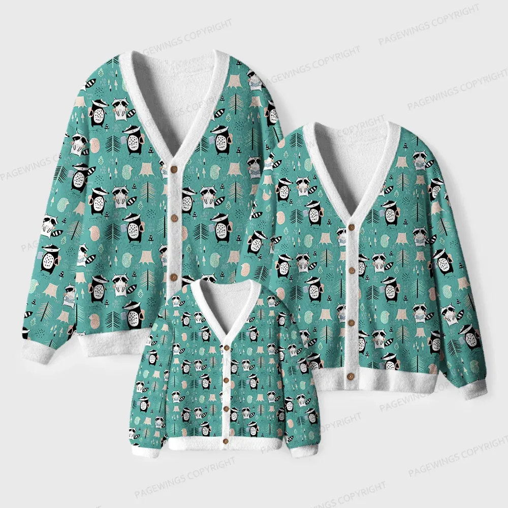 Pagewings Winter Bookish Vibes Unisex Ugly Cardigan Sweaters