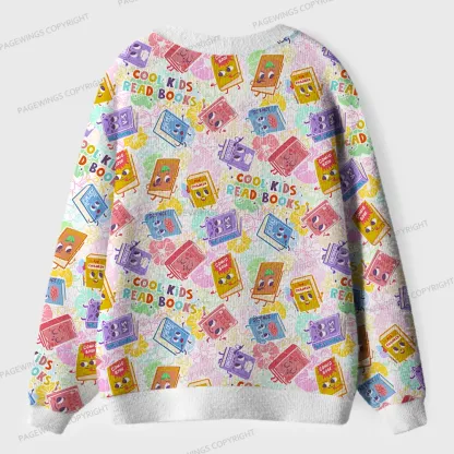 Pagewings Cool Kids Read Books Unisex Ugly Cardigan Sweaters