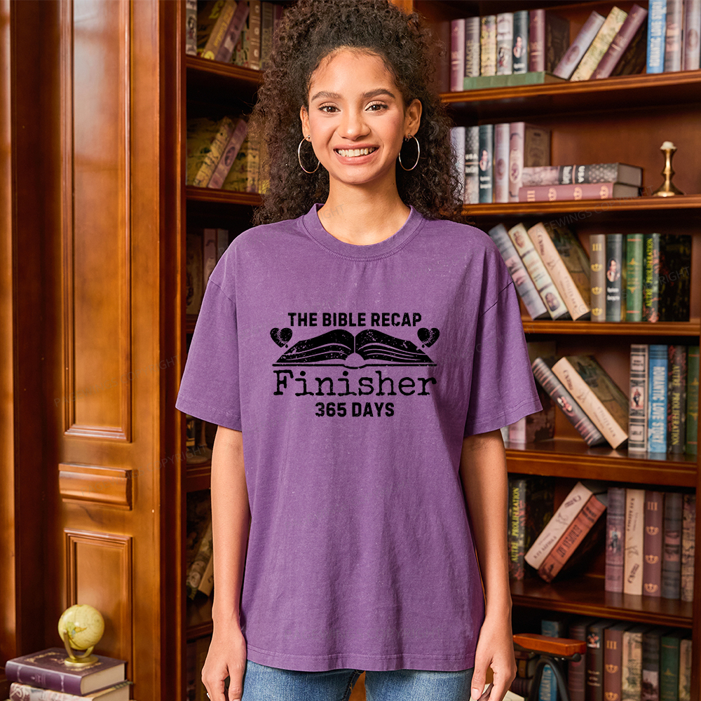 Pagewings The Bible Recap Finisher 365 Days Unisex Washed T-shirt