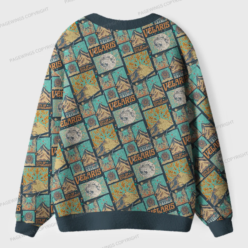 Pagewings Velaris Map Unisex Ugly Cardigan Sweaters
